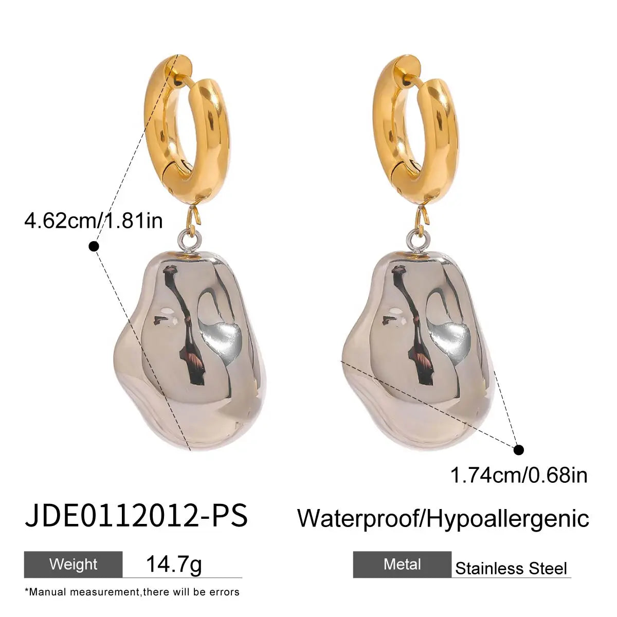 Abstract Teardrop Dangle Gold