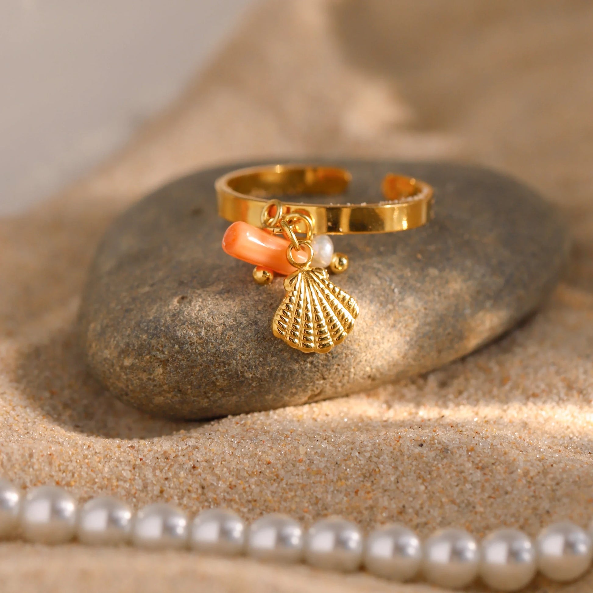 Shell Charm Ring