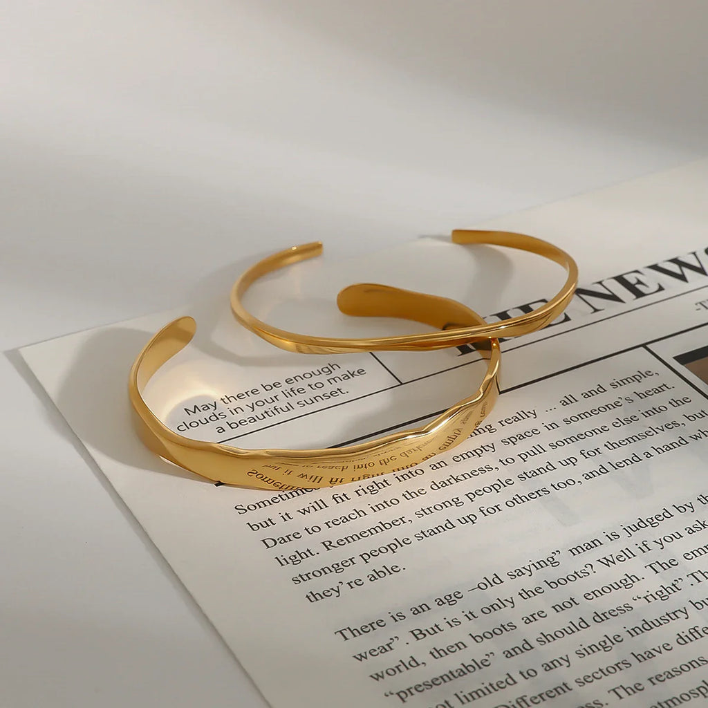 Wavy Gold Cuff Bracelet