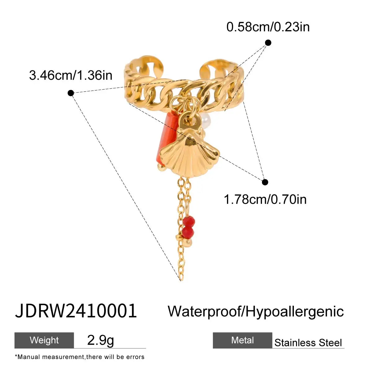 Chain Charm Ring
