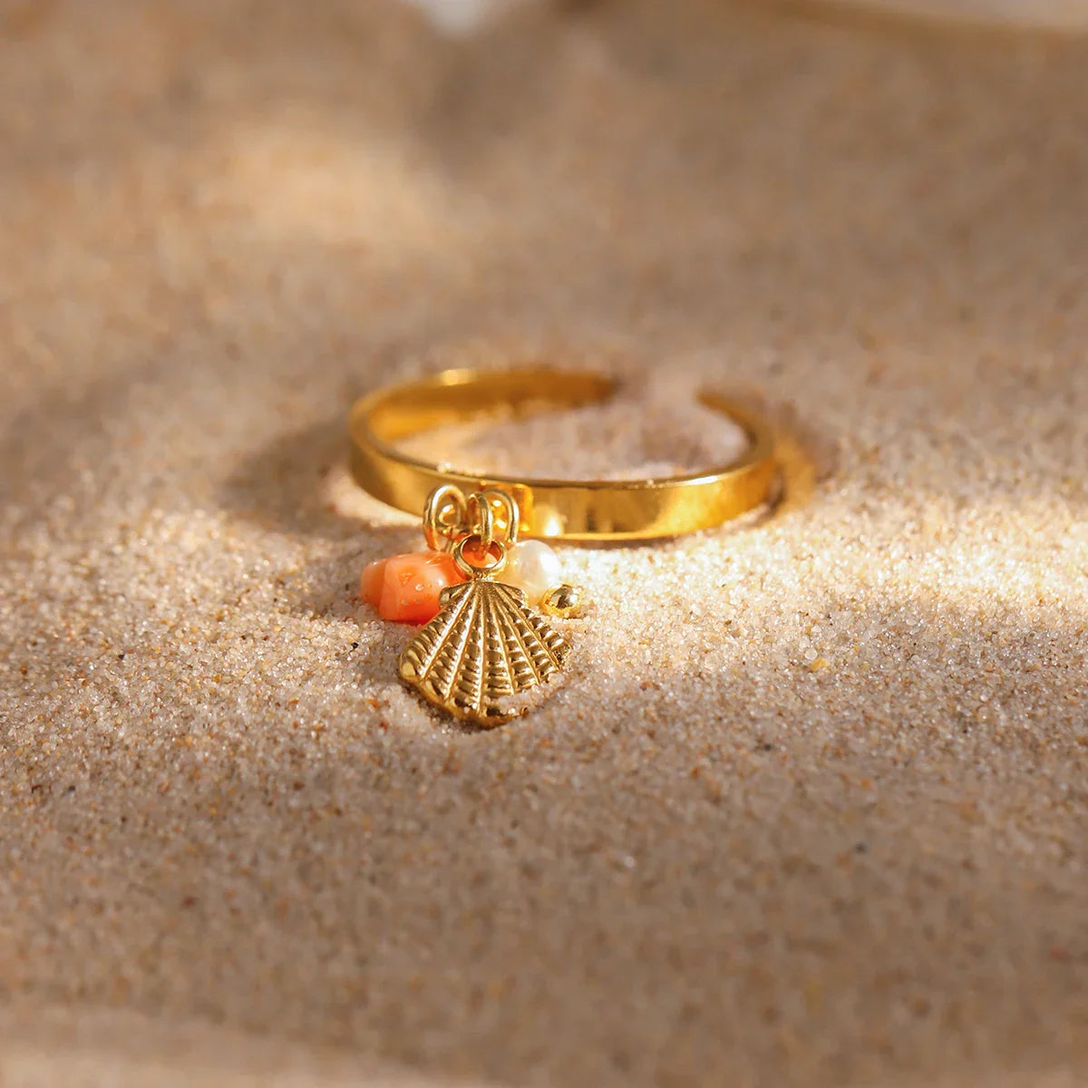 Shell Charm Ring