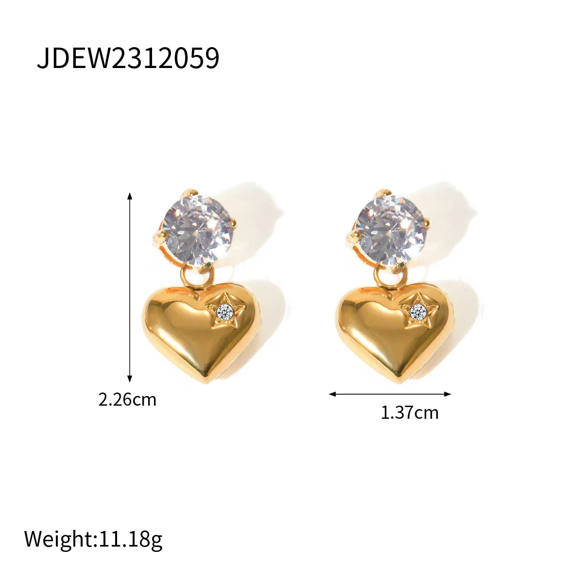 Starry Heart Sparkle Earrings