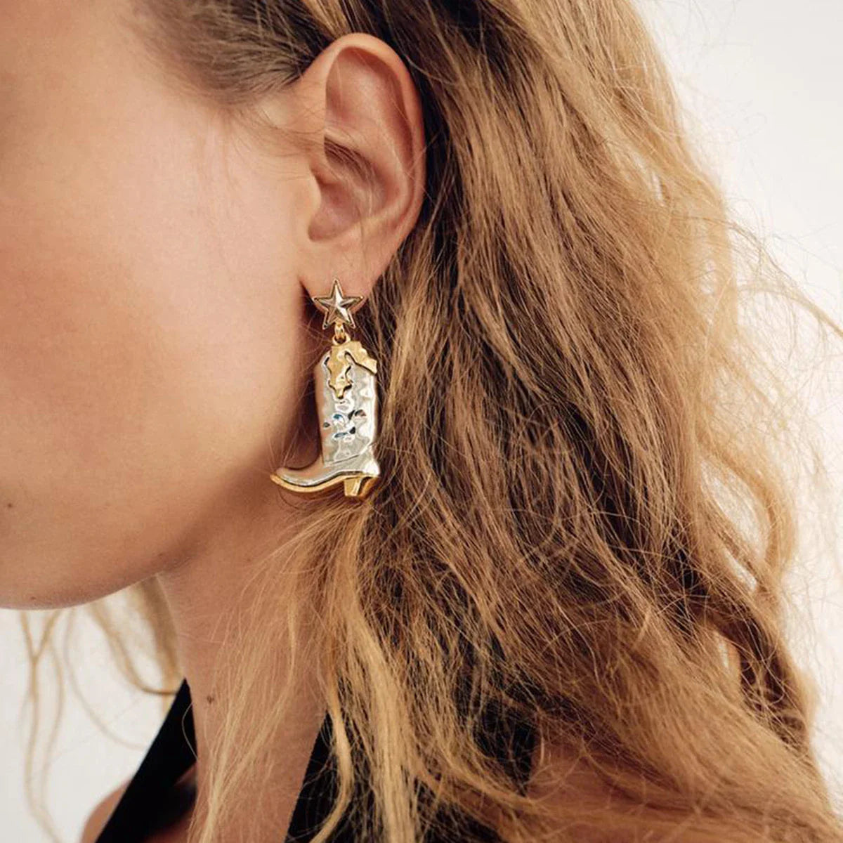 Star-Studded Cowboy Boot Earrings