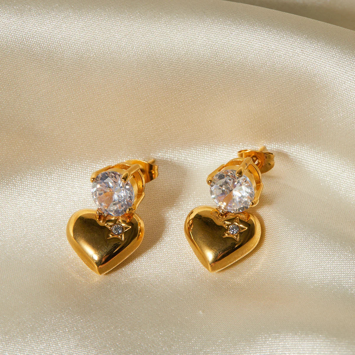 Starry Heart Sparkle Earrings