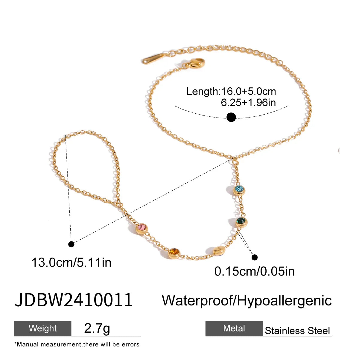 Gem Drop Hand Chain