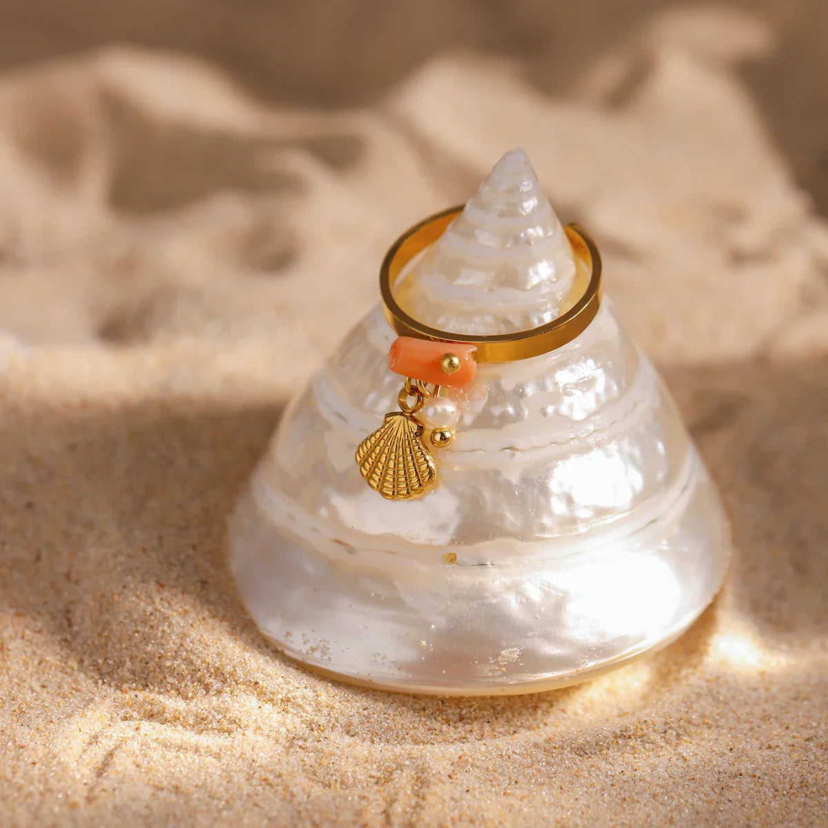 Shell Charm Ring