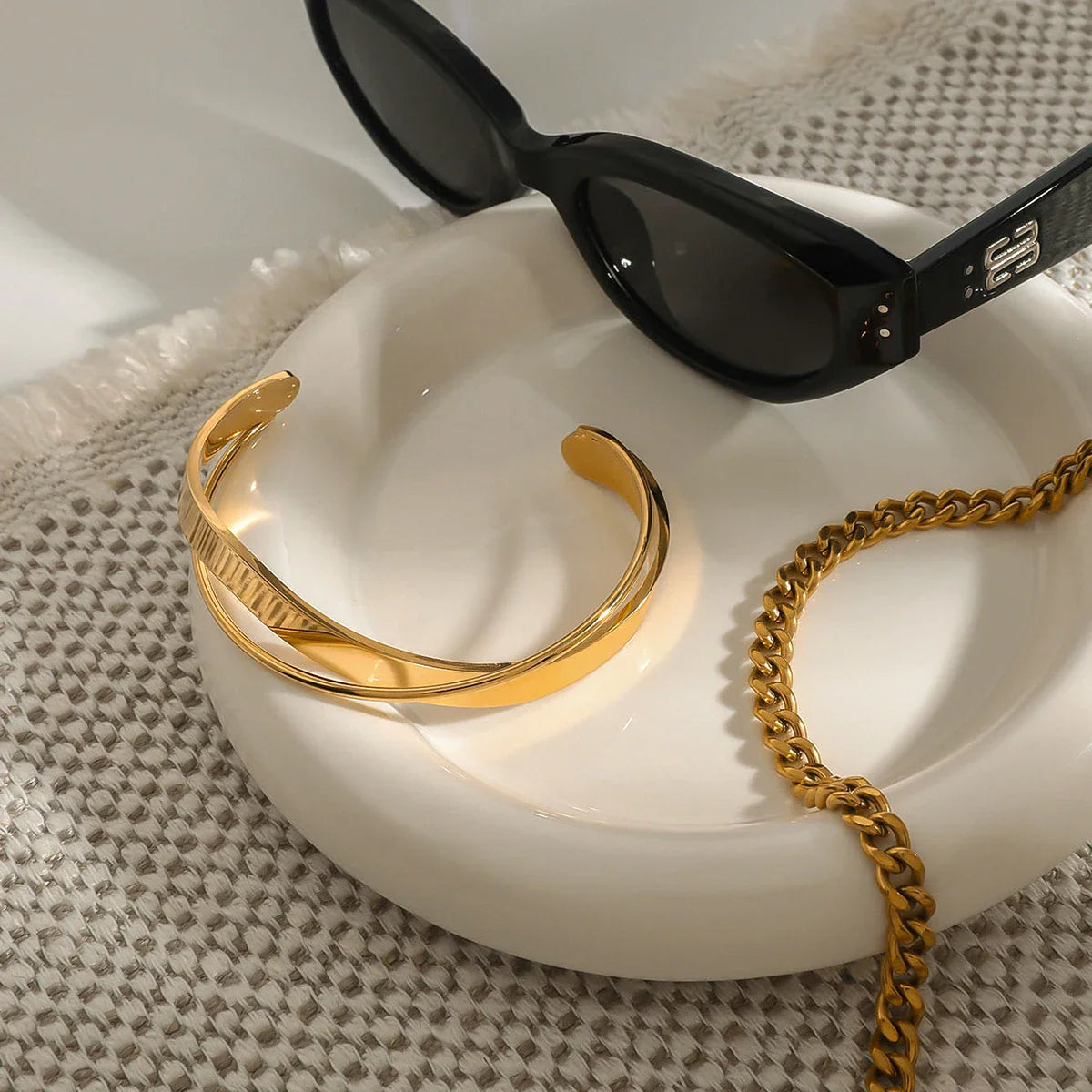 Twisted Gold Cuff Bracelet