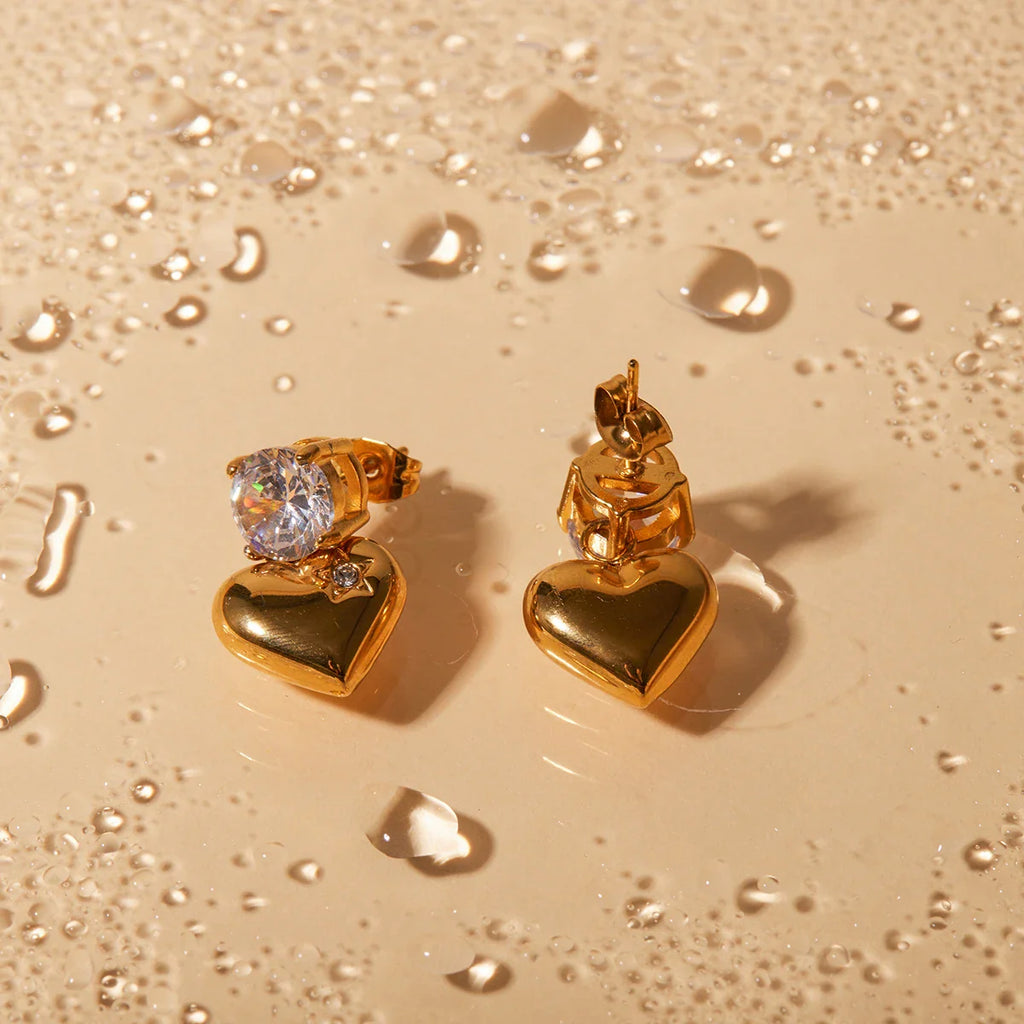 Starry Heart Sparkle Earrings