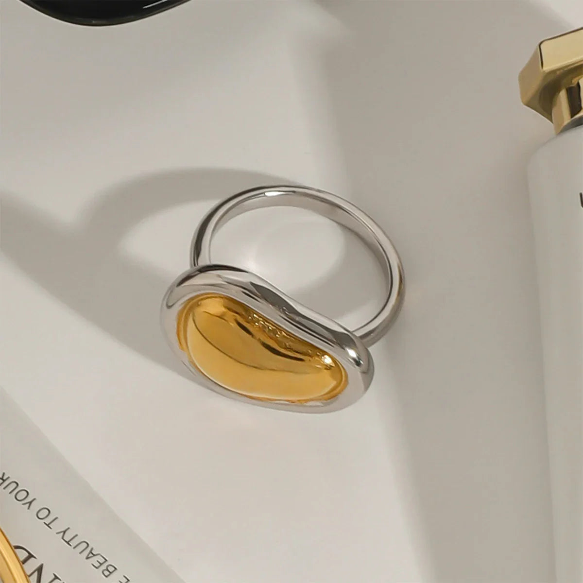 Gold-Silver Abstract Ring