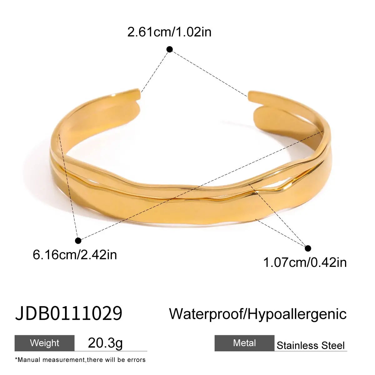 Wavy Gold Cuff Bracelet