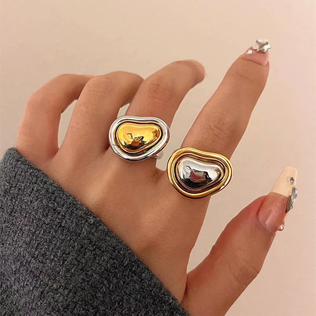Gold-Silver Abstract Ring
