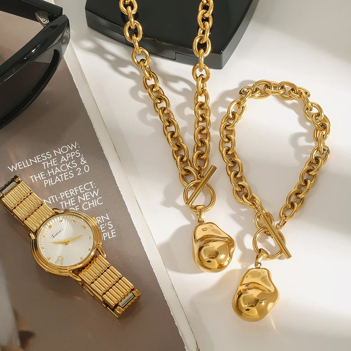 Chunky Gold with Charm