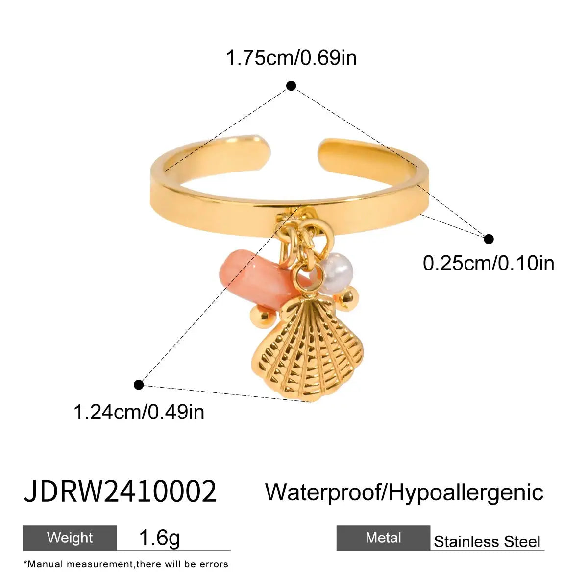 Shell Charm Ring