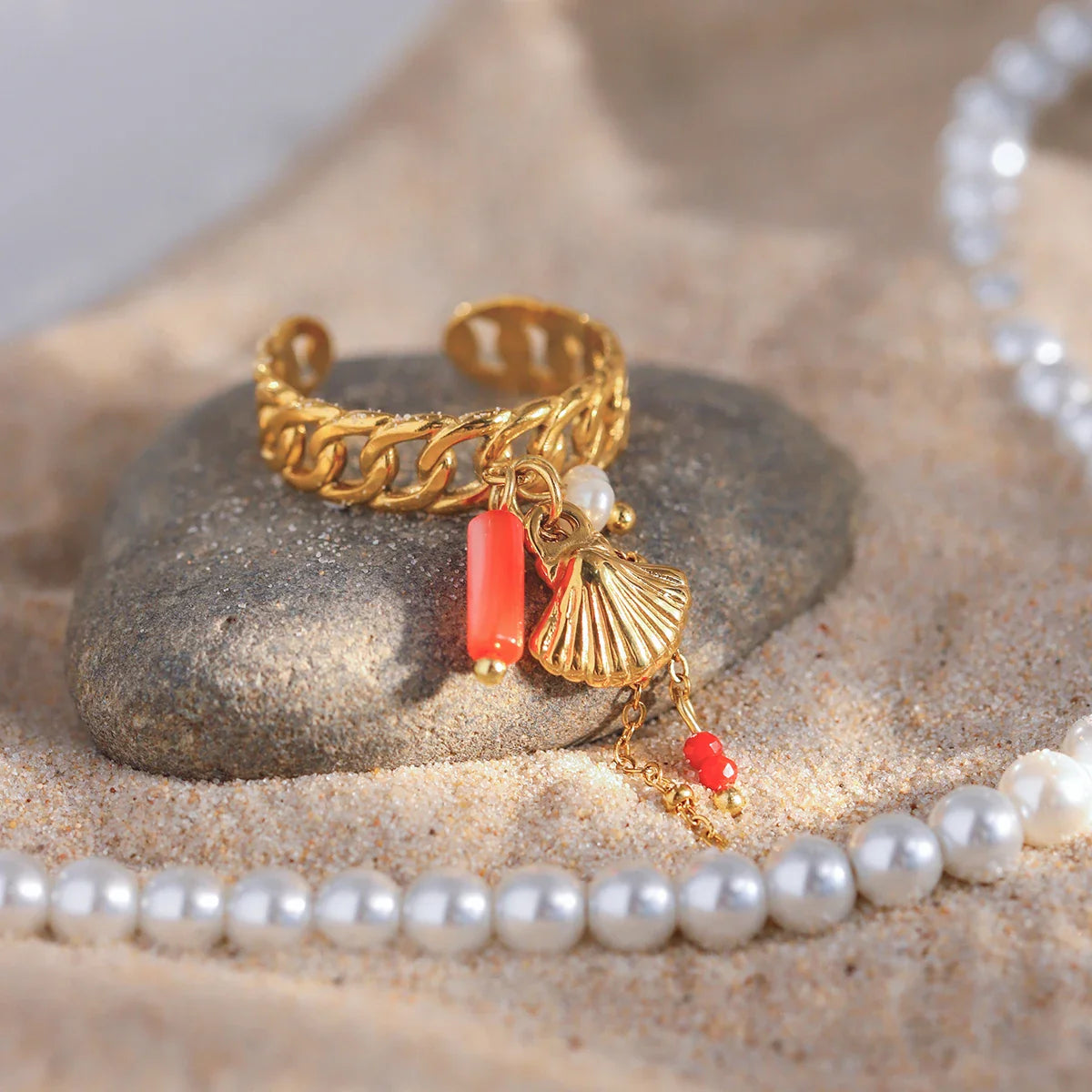 Chain Charm Ring